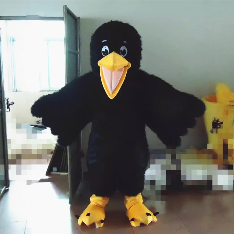 定制动漫黑鹰乌鸦先生人穿装扮表演卡通人偶巡演出道具布偶衣服装