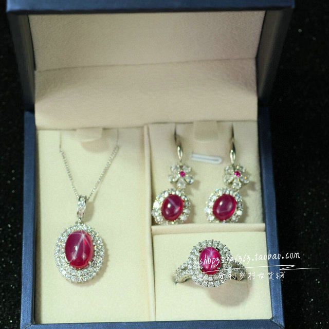 精品星光宝石项链耳环三件套组合套装女款复古时尚百搭首饰品