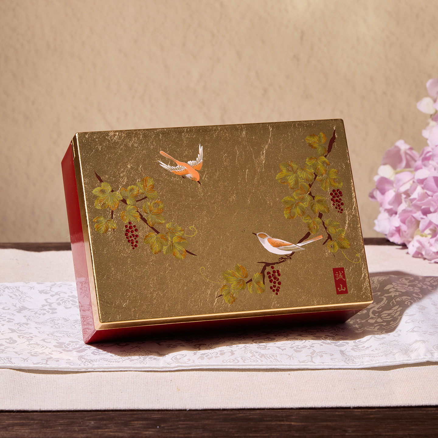 日本进口漆器手工艺品项链手镯饰品收纳盒三金首饰盒送新娘创意礼