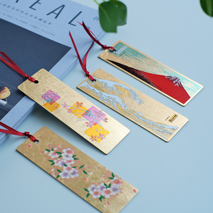 日本进口山中漆器小众精致金箔书签创意生日礼物日式手工艺品文创