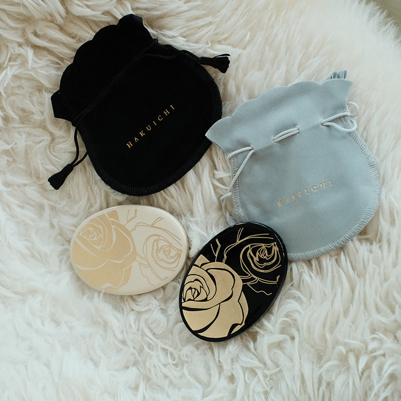 日本进口箔一小镜子女随身携带化妆镜桌面折叠手持口袋便携随身镜