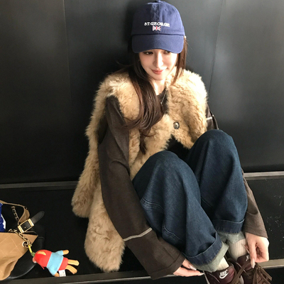 欧尼秋冬环保羊羔毛毛马甲外套