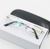 商务半框男近视眼镜有度数方形小脸防蓝光可配防辐射树脂散光成品