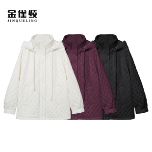 金雀绫【三羊开泰】纯色简约时尚款休闲加宽加大棉服SZA4TW657