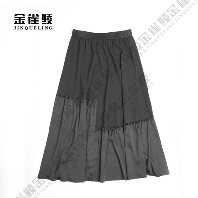 金雀绫【霓裳】新款设计师感百搭高腰气质休闲半身裙B23154