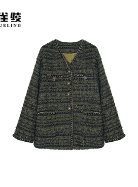 金雀绫【绿野仙踪】设计师款小香风粗花呢加宽加大外套SZA3TL631