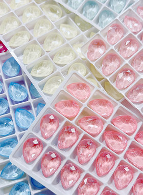 K9水滴钻13x18美甲钻纯色摩卡钻DIY钻饰配件耳钉吊坠包钻手工材料