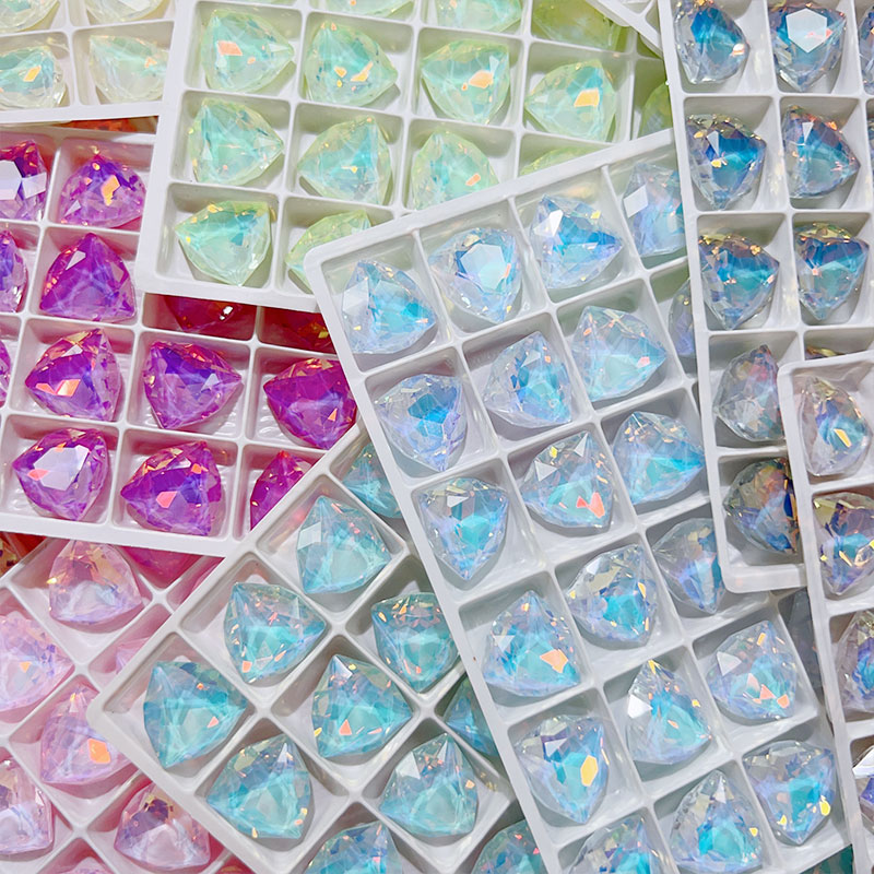 K9高品18X18mm胖三角虎头钻尖底摩卡钻饰品配件DIY手作发夹手机壳