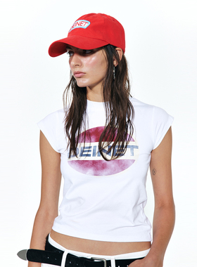 Deinet 韩国小众设计师品牌美式复古印花纯棉短袖个性百搭T恤女