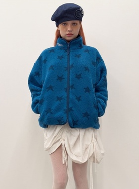 TYPESERVICE韩国小众设计师品牌2025秋季新款时尚颗粒绒夹克外套