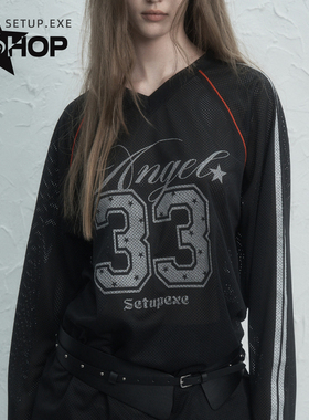 setupexe韩国品牌pharita YEON明星同款休闲风字母印花宽松上衣