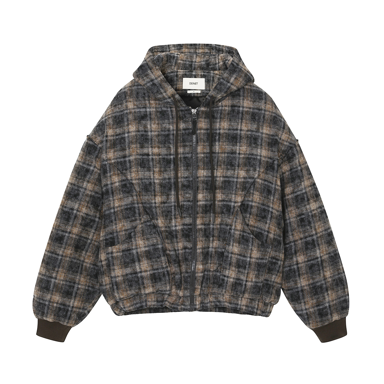 韩国直邮正格子外套上衣女棉服