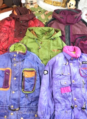 ZDAMIAO特惠日本制古着原宿拼色宽松大码滑雪服棉服秋冬保暖男女