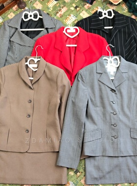 ZDAMIAO日本制昭和中古套装西装半裙高档vintage古着气质春新品
