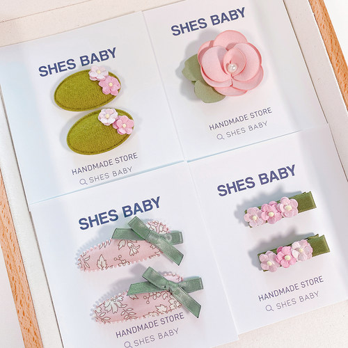 英国碎花发夹宝宝发饰刘海夹头饰