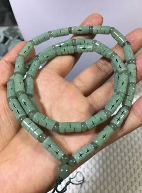 翡翠油青路路通浅绿男女款毛衣链