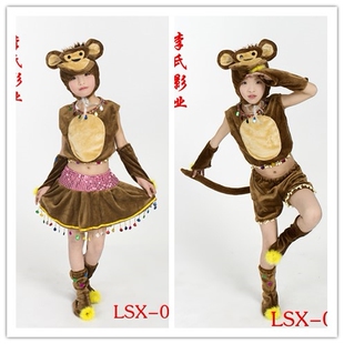 六一儿童小猴子吃西瓜动物演出服幼儿金丝猴舞台服猴子捞月表演服