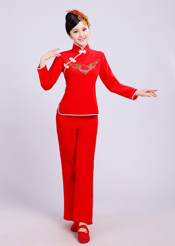 东北秧歌服中老年扇子舞广场舞腰鼓活动服装陕北民族舞蹈演出服