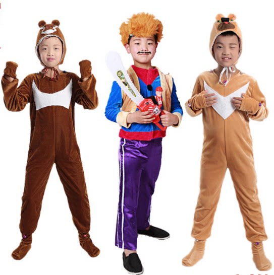 新款儿童熊大熊二演出服幼儿学生儿童演出服