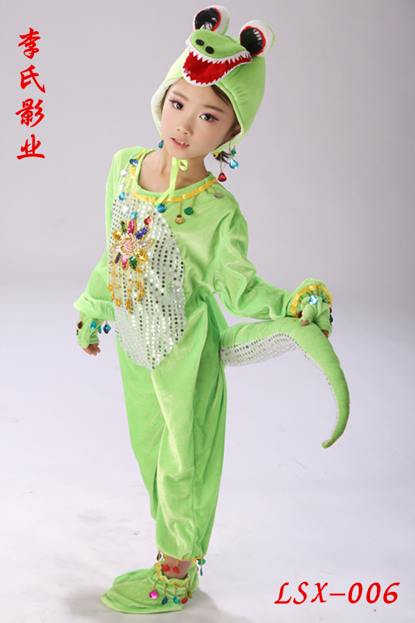 新款冷血动物鳄鱼演出服儿童动物演出服鳄鱼表演服小鳄鱼壁虎