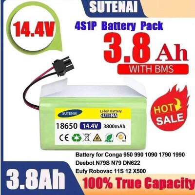 14,4 V 3800mAh替换电池，与ecovacs deebot n79 n79s dn622 Eeuf