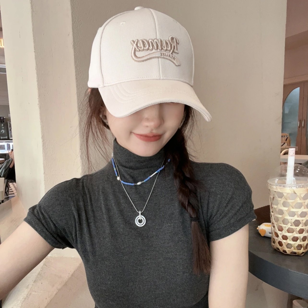 韩版ins刺绣字母硬顶有型百搭棒球帽男女大头围显脸小时尚鸭舌帽