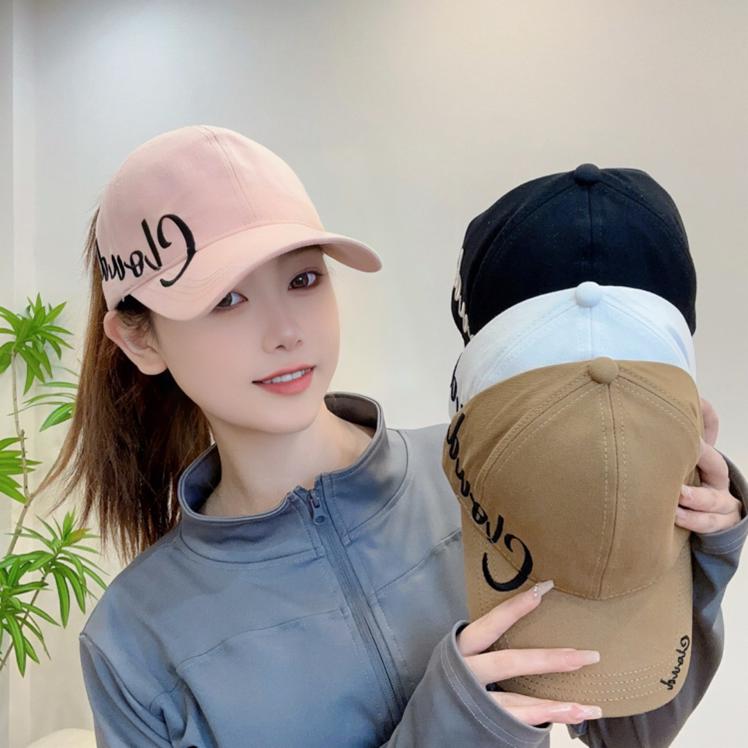 夏季空顶鸭舌帽女扎马尾韩版潮流
