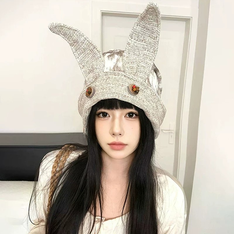 复古猫耳包头帽女显脸小百搭