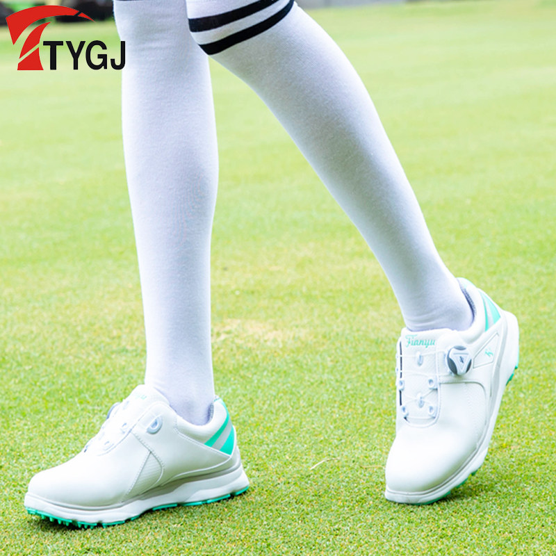 新款高尔夫球鞋 女士旋转鞋带防滑固定钉 防水透气 亲子运动鞋