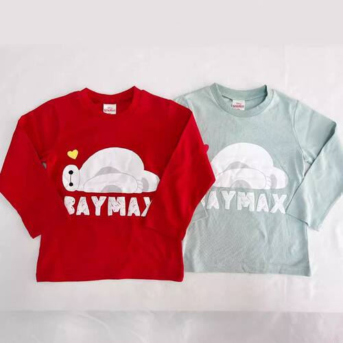 日系卡通大白长袖T恤外贸原单日当尾货圆领上衣100-120