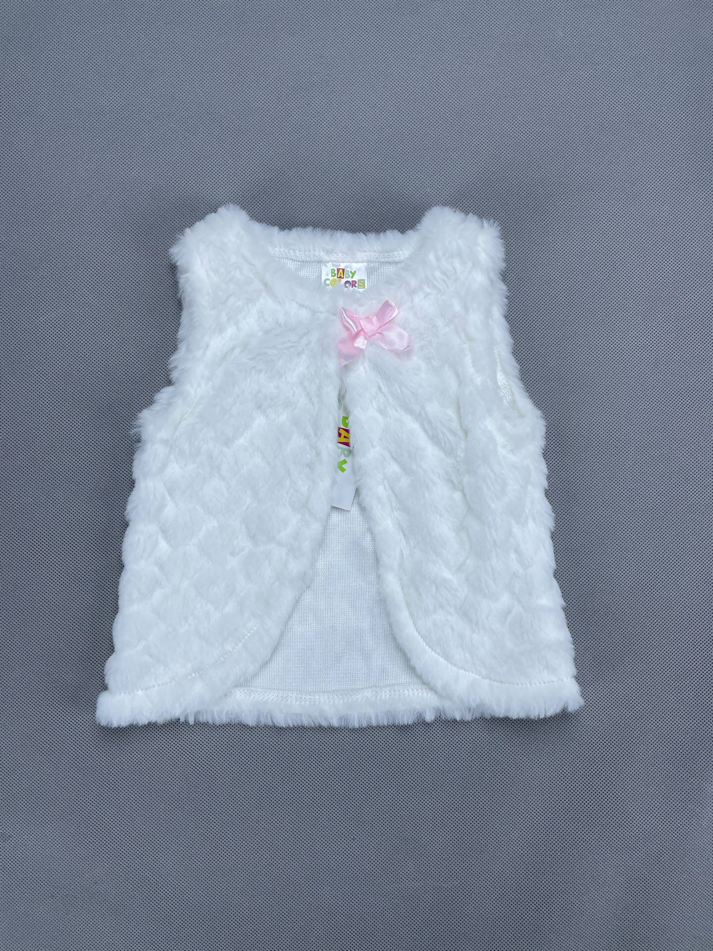 女童秋冬毛绒披肩外搭中大童公主裙白色毛毛礼服斗披风马甲背心