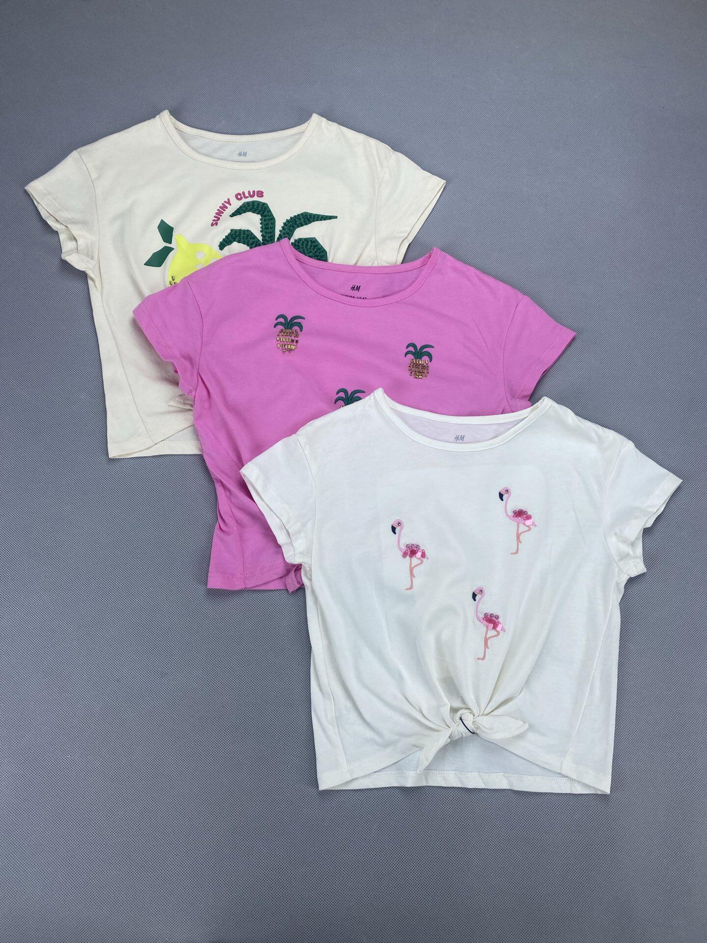 女童夏季新款短袖T恤上衣外贸原单尾货3-12岁