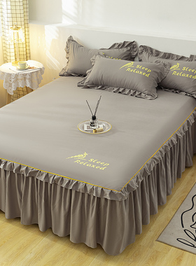 床裙式床罩单件防尘保护套1.5m1.8米2床笠床单防滑床套罩水洗棉