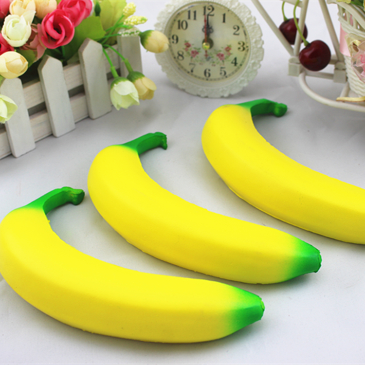 18cm仿真香味慢回弹PU香蕉squishy假水果工艺品手机挂件儿童玩具