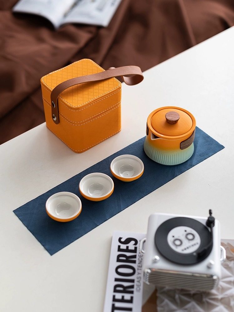 旅行茶具便携式户外套装快客杯一壶三杯功夫茶杯露营泡茶壶办公室,餐饮具,旅行茶具,淘宝优惠券,粉丝福利购,淘宝优惠卷