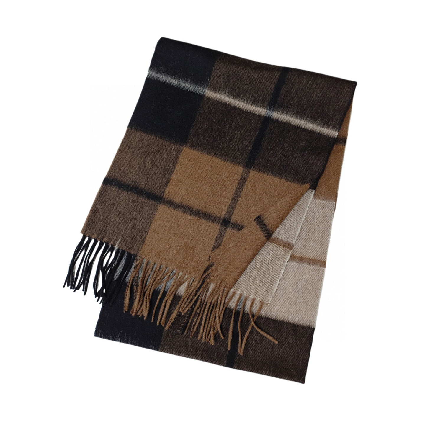 2025年新款经典格子条纹羊毛围巾时尚优雅防寒保暖披肩男女同款潮