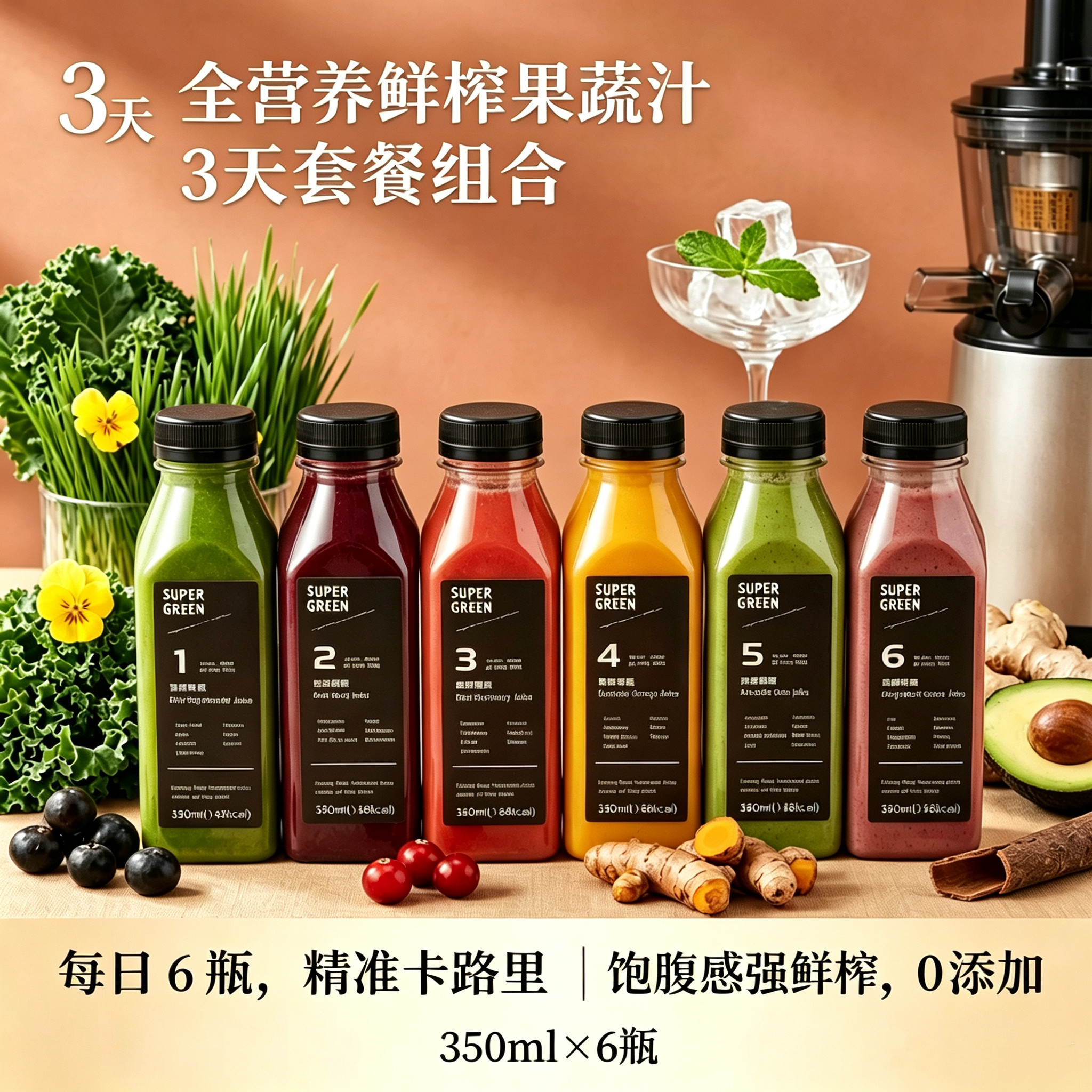 轻断食鲜榨果蔬汁0添加