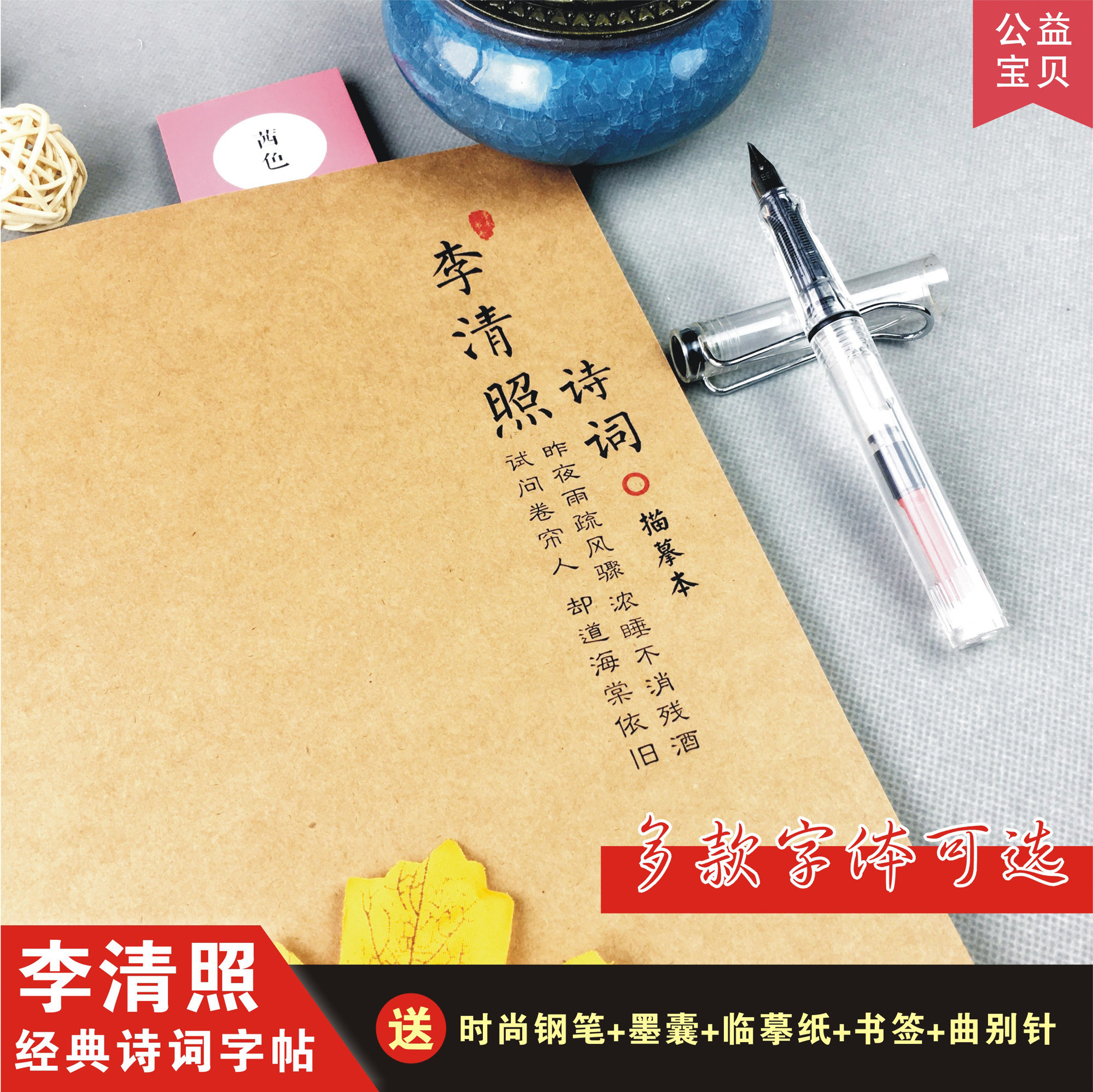 李清照诗词字帖易安词练字大学生文艺女生楷书瘦金体硬笔临摹钢笔