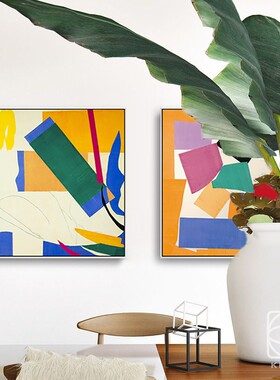 Matisse马蒂斯 剪纸系列 野兽派抽象小众北欧撞色三联画组合装饰