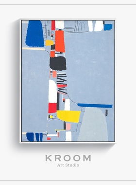 Max Ackermann 阿克曼 鼓手蓝色抽象北欧现代挂画客厅玄关装饰画