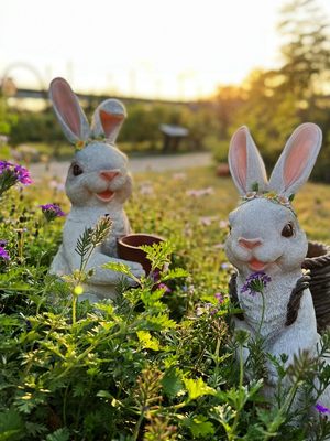 户外花园树脂兔子装饰摆件