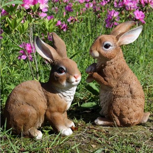 别墅园艺庭院摆设入户花园装饰品摆件园林景观造景创意彷真兔子