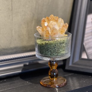 黄水晶摆件水晶簇原石发财树消磁客厅办公室搭子玄关礼物桌面摆件