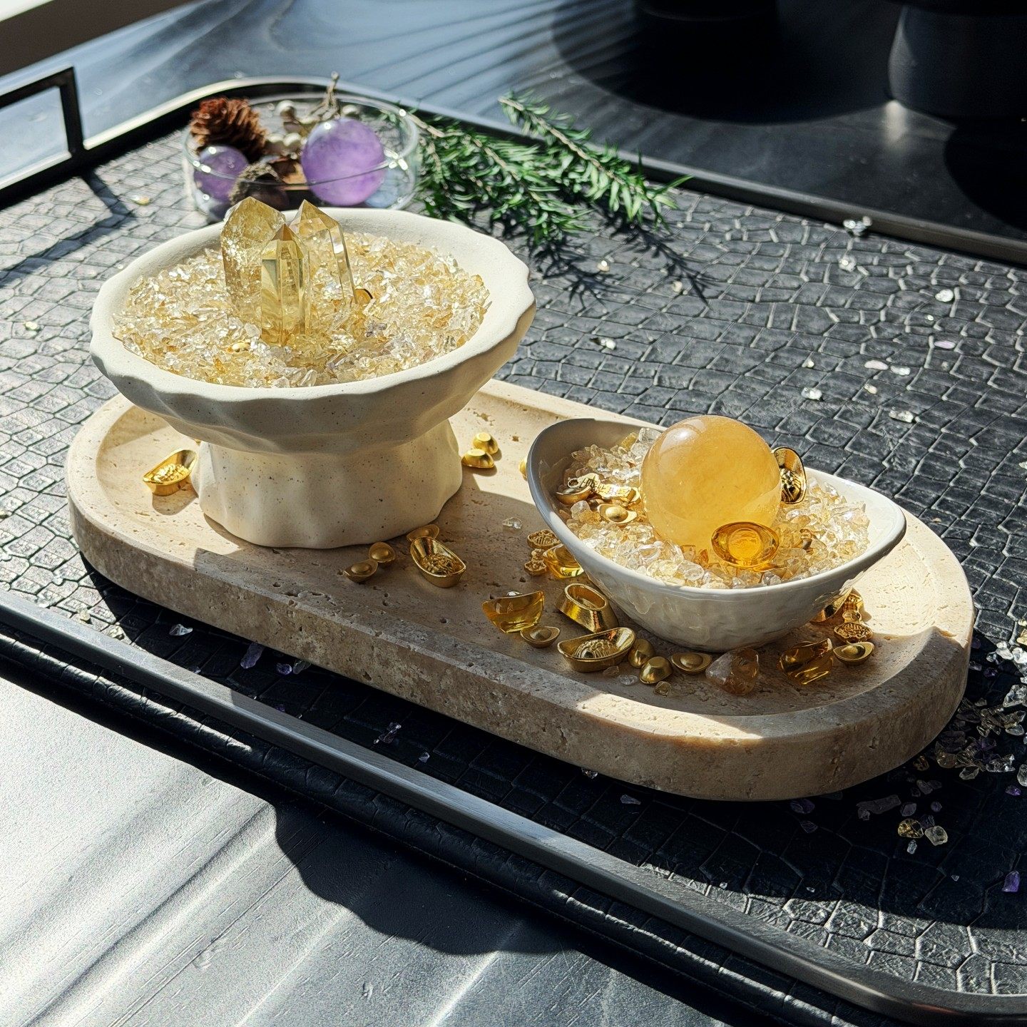 天然黄水晶招财聚宝盆摆件白水晶能量消磁洞石碗桌面玄关元旦礼物,家居饰品,桌面摆件,淘宝优惠券,粉丝福利购,淘宝优惠卷