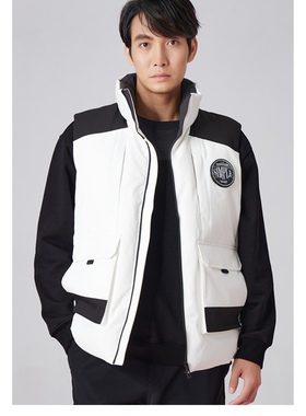 G3DMJ9711Y利家男装工装大口袋羽绒马甲冬季新款宽松保暖背心外套