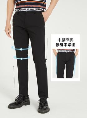 22CXK90101 79401利家新款夏季新款休闲裤夏黑色时尚高端商务休闲