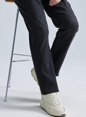 A4DNZ40101利家男装2024年冬季新款加厚牛仔裤男中腰小脚直筒长裤