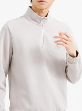 Q4QTX0081S 0072利家2024年秋季莫代尔长袖T恤男立领拉链套头卫衣