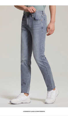 男低腰窄脚新款弹力牛仔长裤利家