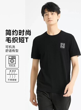 24XTX9791S 9792S利家夏季新款商务休闲短袖T恤男圆领针织打底衫